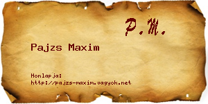 Pajzs Maxim névjegykártya